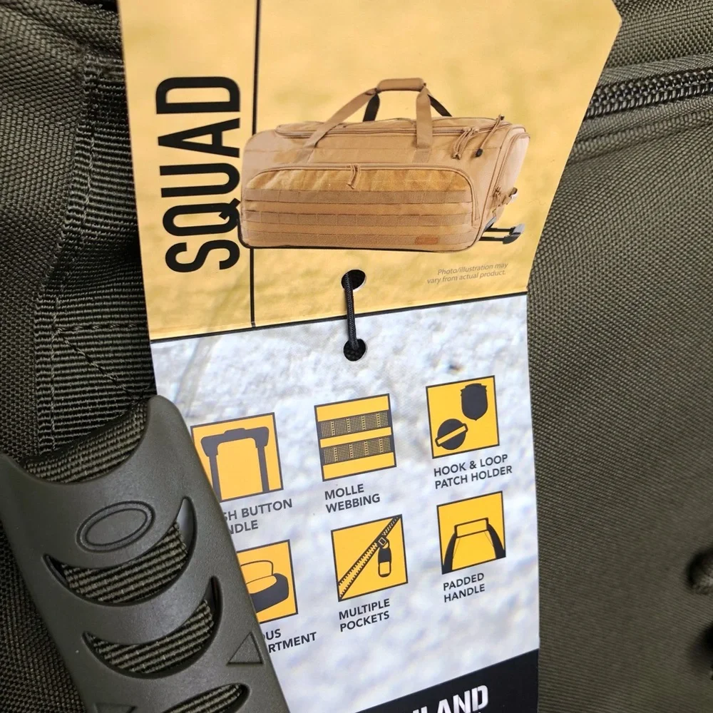 Highland Tactical Squad Rolling Duffel Bag Dark Green